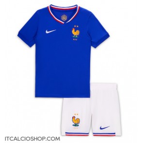 Francia Prima Maglia Bambino Europei 2024 Manica Corta (+ Pantaloni corti)